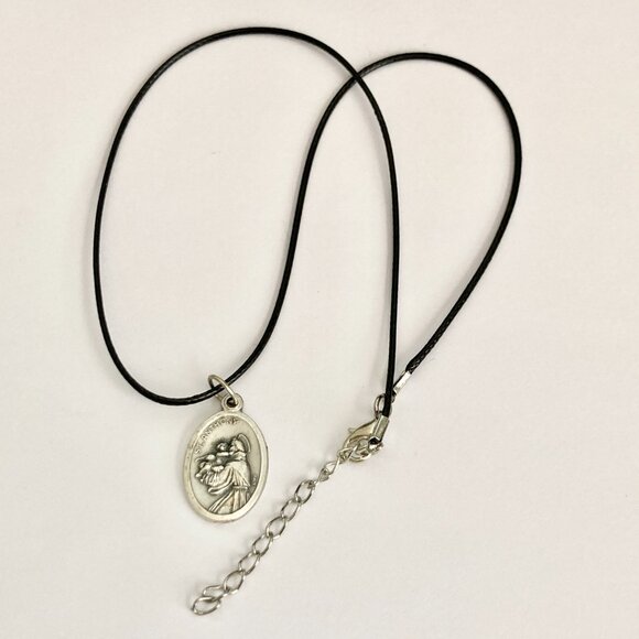 Vintage Saint St. Francis Medal Necklace Italy 18" Patron Saint Of Animals Dogs - Picture 9 of 13